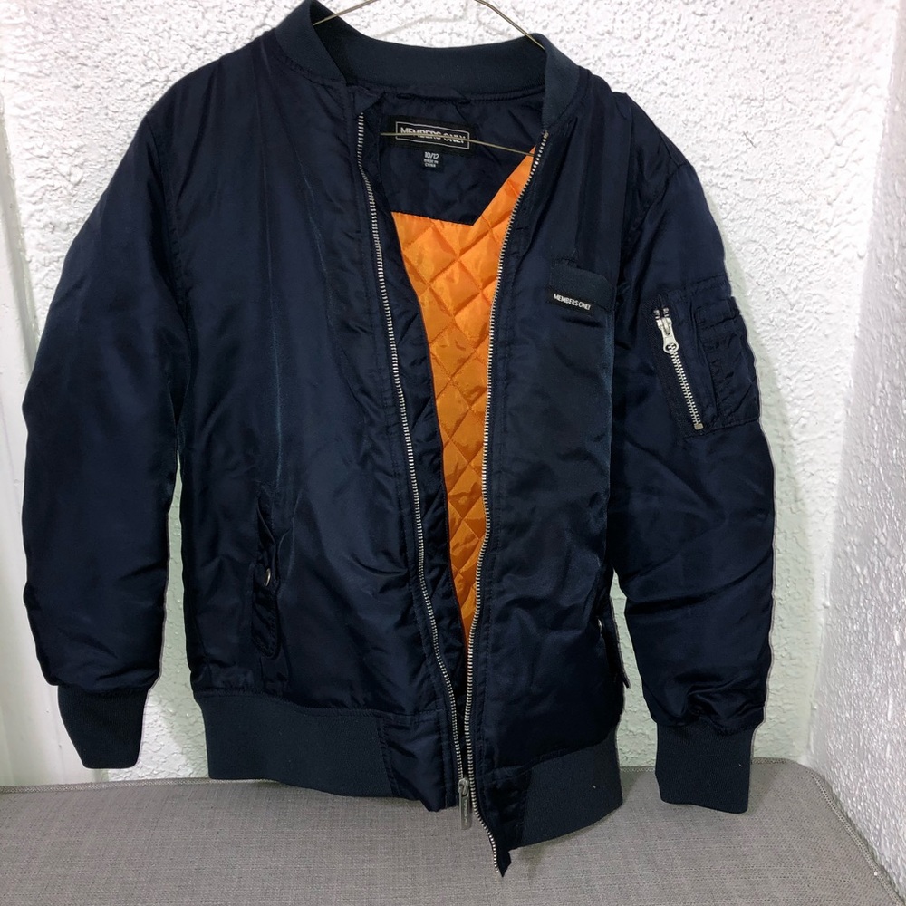Navy Boys Members Only Bomber Jacket